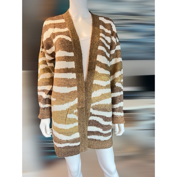 MYSYREE open front animal print cardigan S M L - Picture 4 of 7
